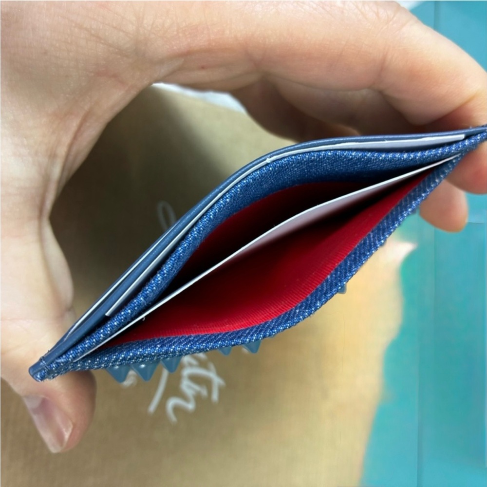 Christian Louboutin denim Studded Card Holder - Picture 7 of 9